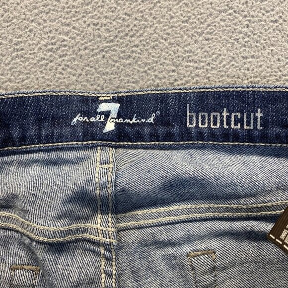 7 For All Mankind Jeans Mens Size 30 Blue Denim Pants Bootcut Western Rodeo - Picture 5 of 14